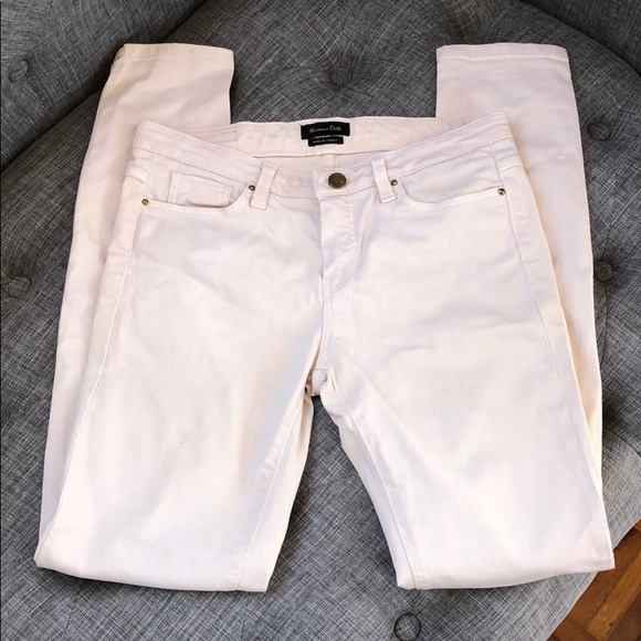 Massimo Dutti Beige Skinny Mid Rise Jeans size 4 - Picture 4 of 6